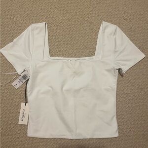 Aritzia White Contour New Squareneck Shortsleeve T-Shirt